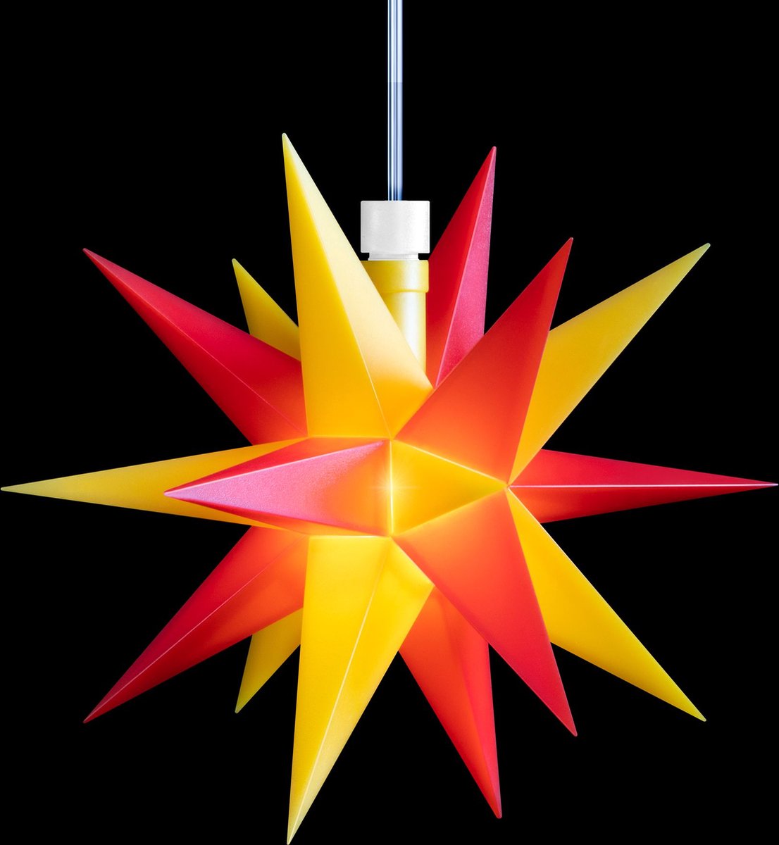 Sterntaler decoratieve ster | Kerstster minister | kunststof | 18-punts | 12cm | Binnen | LED | Batterij | met timer en afstandsbediening